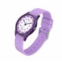 Cander Berlin MNA 4030 V Montre pour enfant étanche 3 ATM Montre d'apprentissage analogique pour fille Violet pailleté, bracelet