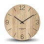 Cander Berlin MNU 2740 D XXL Horloge murale silencieuse en bois moderne 40 cm Placage chêne vintage sans tic-tac Grand salon cui