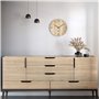 Cander Berlin MNU 2740 D XXL Horloge murale silencieuse en bois moderne 40 cm Placage chêne vintage sans tic-tac Grand salon cui