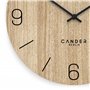 Cander Berlin MNU 2740 D XXL Horloge murale silencieuse en bois moderne 40 cm Placage chêne vintage sans tic-tac Grand salon cui