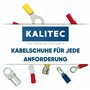Lot de 10 cosses à anneau Kalitec RKSRM4 0,5-1 mm² I Partiellement isolées M4 rouge I Cuivre I Col en PVC I pour connecter des c
