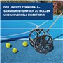 Effekt Manufaktur Rouleau de balle de tennis - Capacité de 50 balles - Barre télescopique réglable en métal - Convient pour tout