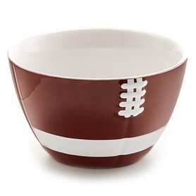 40YARDS Bol à céréales de football américain en céramique (900 ml) en forme de demi-ballon de football avec coutures surélevées