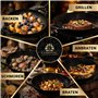 KAISERTAL® Poêle en fonte 32 cm – Poêle en fonte à induction & Cast Iron Pan – Pour l'intérieur et l'extérieur – Passe au four, 