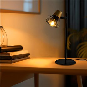 LQWELL® Lampe De Table LED Moderne Noire