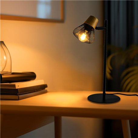 LQWELL® Lampe De Table LED Moderne Noire