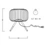 LQWELL® Lampe De Table Moderne Noire En Métal - Pour Chevet, Bureau, Lecture - E27 - Pour Chambre À Coucher, Salon, Salle À Mang
