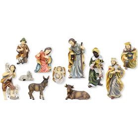 FADEDA Mathias Lot de 11 figurines de crèche peintes à la main 50 cm Accessoires de décoration de table de Noël