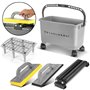 STAHLWERK Kit de lavage professionnel pour carrelage - 5 pièces - Avec seau de 24 litres - Planche à laver les carreaux - Planch