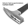 STAHLWERK Marteau de charpentier en acier au carbone forgé | Marteau arrache-clou robuste avec poignée antidérapante en fibre de
