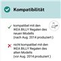 Taquet étagère 131372 compatible avec IKEA BILLY Fixation Support étagère Rechange Série actuelle 3 mm (8 pièces)