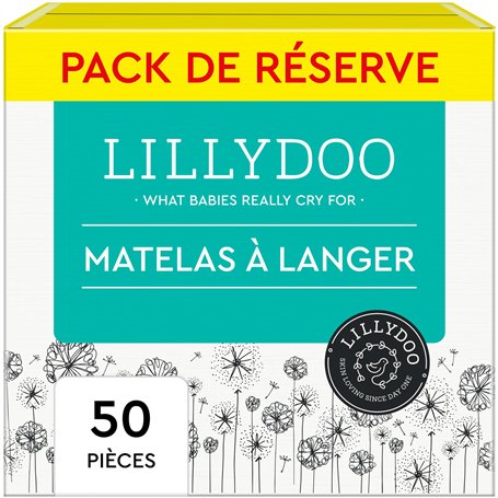 LILLYDOO Lot de 50 matelas à langer souples et doux pour la peau