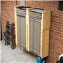 QLS Support mural XXL en acier pour chaises de jardin, chaises pliantes, chaises de plage, noir, double