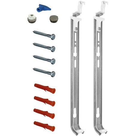 Jabema 2 fixations de radiateur de 900 mm et 1 kit de bouchons 1/2"