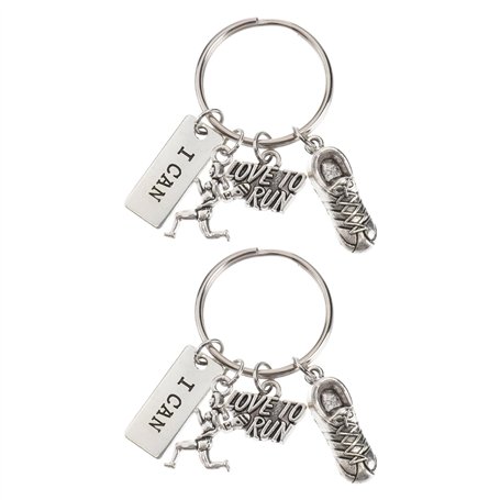 Lot de 2 Porte-clés Marathon Running Marathon Sneaker Porte-clés Citation I Can Sneaker Porte-clés Athlètes Pendentif Porte-clés