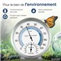 MAVORI® Hygromètre 2 en 1 analogique et thermomètre d'intérieur en acier inoxydable Hygromètre analogique et thermomètre analogi