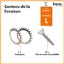 BEOS® 2 x Crampons en Acier Inoxydable de qualité supérieure pour Worx Landroid L & Vision + 12 x vis – Amélioration de la Tract