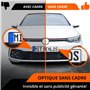 GENMAG® 2X Support de Plaque d'Immatriculation Auto Moto sans Cadre [Extra Fort & Universel] Support Plaque Immatriculation Voit