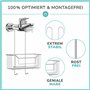 Étagère de douche à suspendre en acier inoxydable avec support de rasoir, ventouses et bagues d'espacement - Panier de douche fl