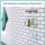 Étagère de douche à suspendre en acier inoxydable avec support de rasoir, ventouses et bagues d'espacement - Panier de douche fl