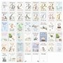 Pikaflor Lot de 45 cartes jalons pour bébé garçon (animaux peints à la main en allemand) avec boîte cadeau + beau cadeau pour na