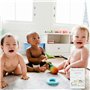 Pikaflor Lot de 45 cartes jalons pour bébé garçon (animaux peints à la main en allemand) avec boîte cadeau + beau cadeau pour na