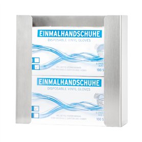 INOGS Support mural pour gants (pour 2 boîtes) - Porte-gants en acier inoxydable - Support pour gants jetables - Distributeur de