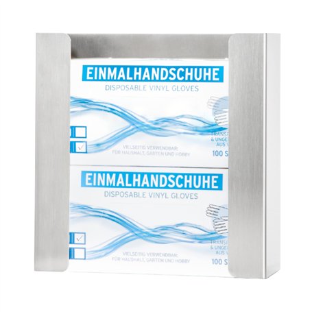 INOGS Support mural pour gants (pour 2 boîtes) - Porte-gants en acier inoxydable - Support pour gants jetables - Distributeur de