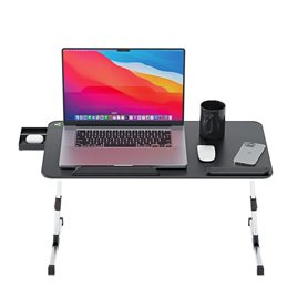 Fulmers Table pour ordinateur portable réglable en hauteur avec 5 niveaux – Table pour tablette et ordinateur portable pliable a