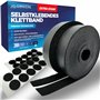 GIBWERK® Bande Velcro autocollante | Extra forte | 5 m x 20 mm + 10 pastilles Velcro autocollantes | Velcro autocollant | Bande