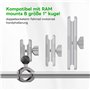 FANAUE Base de montage en U pour guidon en alliage d'aluminium avec boule en TPU de 1", compatible avec les supports RAM de tail
