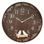 Seiko Pendule Oiseau Balançoire Horloge Murale avec boîtier Effet Bois Marron 10