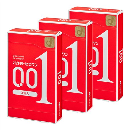 Boîte de 3 préservatifs japonais Okamoto Zero One - 0