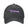 ZTQTQZZ Casquette de Baseball lavée Enseigne au néon gagnante Chapeau de Plage Chapeau de Golf Rave Homme pour Le Soleil Vêtemen