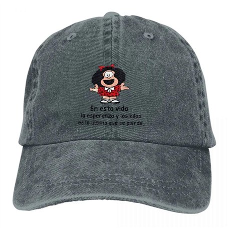 ZTQTQZZ Casquette de Baseball lavée rétro pour Hommes et Femmes visière de Protection Snapback Dessin animé Mafalda