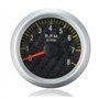 GLBMLMTHZP 2 Pouces 52mm 0-8000 RPM Tacho Tacho Tachym Tachymètre Fibre de Carbone Visage Jaune DIRIGÉ Compte-Tours de Voiture