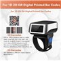 ININOSNP Scanners Portables Scanner de Doigt sans Fil 2D Portable QR Code Ring Barcode Scanner Wearable Mini Bar Code Reader Blu