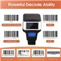 ININOSNP Scanners Portables Scanner de Doigt sans Fil 2D Portable QR Code Ring Barcode Scanner Wearable Mini Bar Code Reader Blu