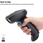 ININOSNP Scanners Portables Scanner de Code-Barres sans Fil, Scanner de Code 2D, Lecteur de Scanner de Code-Barres sans Fil 2.4G