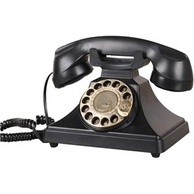 NAKEAH Téléphone rétro téléphone à Cadran Rotatif téléphone Vintage téléphone de Bureau Classique avec numéroteur Rotatif-Noir