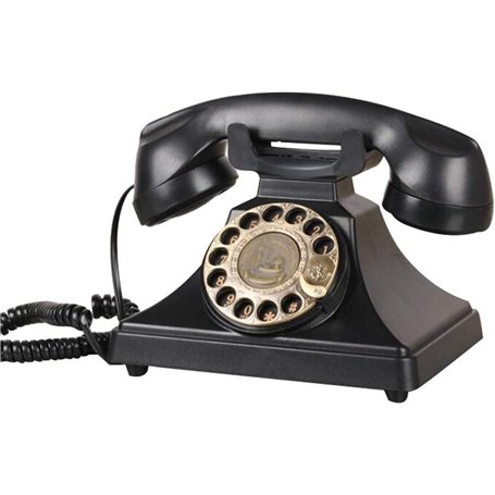 NAKEAH Téléphone rétro téléphone à Cadran Rotatif téléphone Vintage téléphone de Bureau Classique avec numéroteur Rotatif-Noir