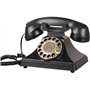 NAKEAH Téléphone rétro téléphone à Cadran Rotatif téléphone Vintage téléphone de Bureau Classique avec numéroteur Rotatif-Noir