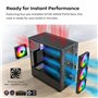 MONTECH XR Bois, façade en Noyer Noir véritable, boîtier de Jeu PC ATX, Panneau latéral en Verre, 4 Ventilateurs GF120 ARGB PWM 