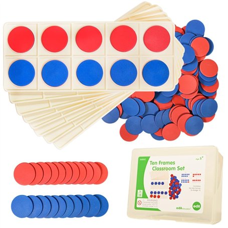 edxeducation Ensemble de dix Cadres pour Salle de Classe – Ressources mathématiques pour Enfants – 16 Cadres en Plastique – 160