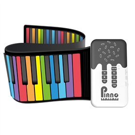 dissot 1 Pièce Clavier Numérique Flexible Roll Up Piano avec Haut-Parleur Électronique Hand Roll Piano pour Mélomanes Débutants