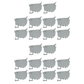 Gbloodst UK5- UK5RD - Lot de 20 bornes de fusible sans LED pour rail DIN