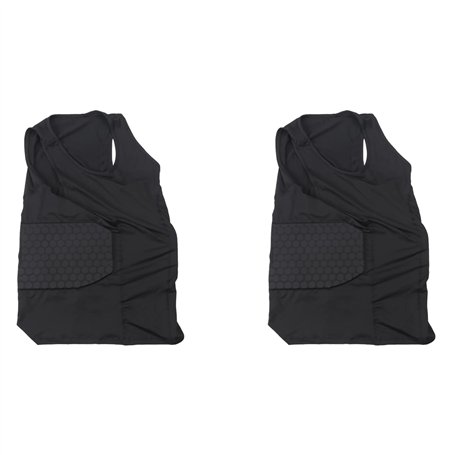 Osmond 2X Protège-Côtes Rembourré Gilet Chemise de Compression Gilet D'Entraînement avec 3 Tampons pour Le Football Football Bas