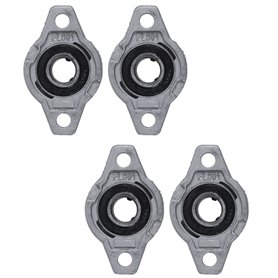 Bonkshire Lot de 4 blocs de roulement à bride FL001 - Alliage - 12 mm - Auto-alignant