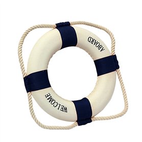 Uinfhyknd Bienvenue à bord mousse eau bouée de sauvetage anneau tenture murale décoration principale bleu 50 cm