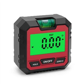 Peowuieu Precision Inclinomètre numérique électronique Goniomètre magnétique Pied numérique Viseur Boîte de chanfrein Rouge